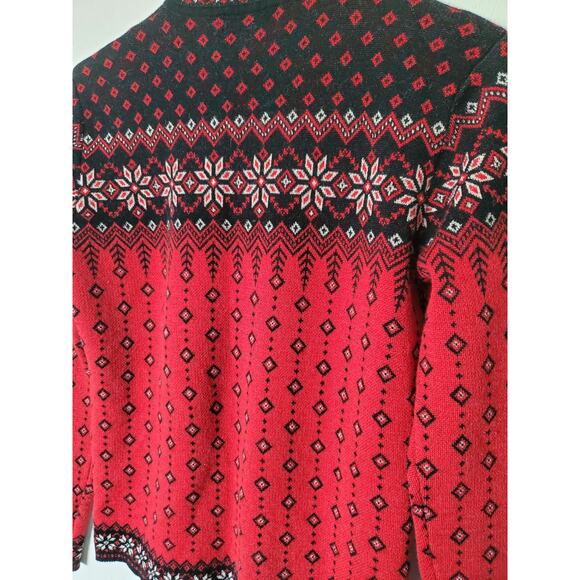 Neve Full Zip 100% Wool Nordic Sweater Womens Size M Base Layer Ski Snowboard - Picture 7 of 10